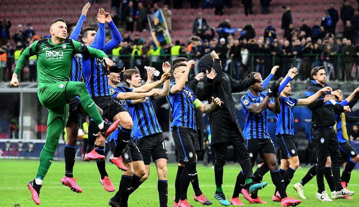 3. Atalanta (98 gol dari 38 pertandingan) - Atalanta memang tidak meraih gelar juara Serie A musim 2019/2020. Namun, tim asuhan Gian Piero Gasperini ini menjadi klub asal Italia yang produktif dalam hal mencetak gol. (AFP/Vincenzo Pinto)