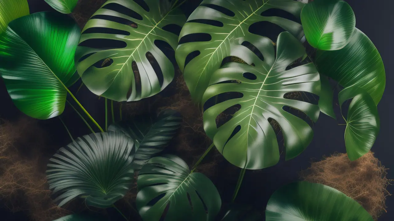 Ilustrasi tanaman monstera deliciosa
