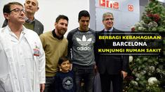 Berbagi kebahagiaan, rombongan tim Barcelona mengunjungi beberapa rumah sakit di kota Barcelona.