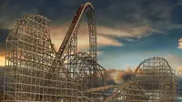 Goliath, si roller coaster kayu yang memiliki ketinggian 54,8 meter dengan kecepatan meliuk dan naik turun hingga 72mph.
