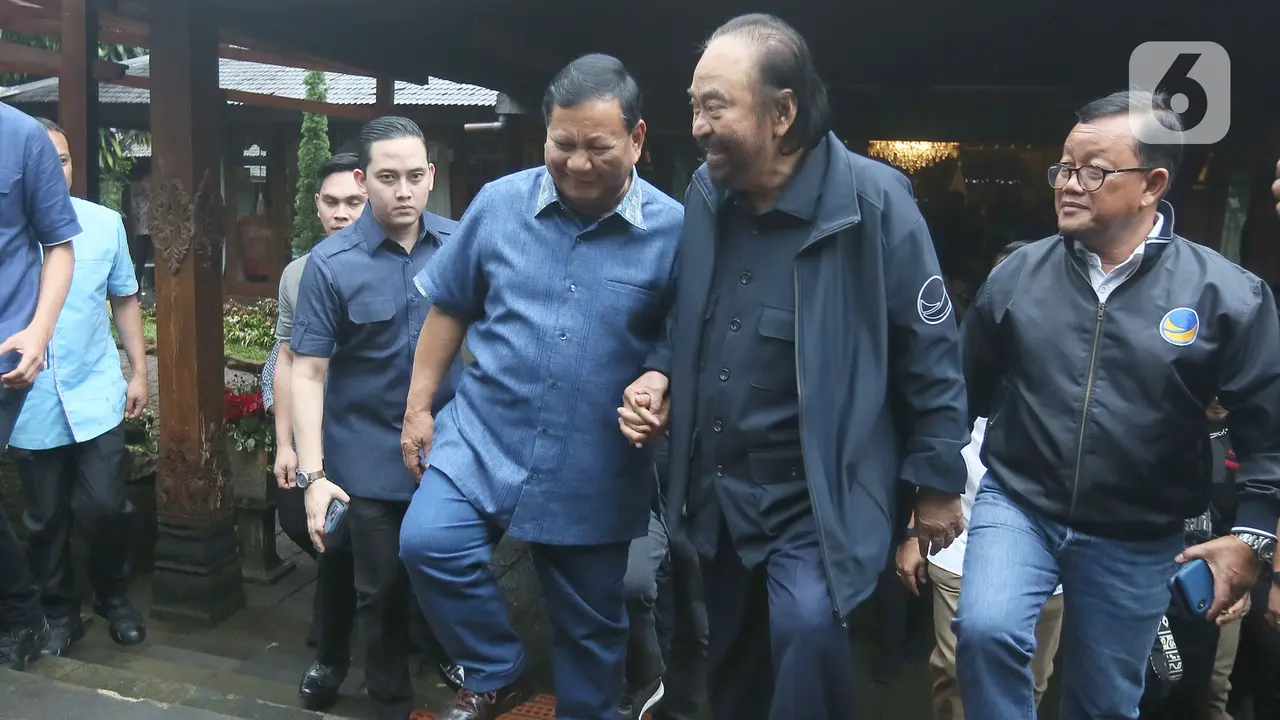 Surya Paloh Tiba di Hambalang, Langsung Temui Prabowo Subianto