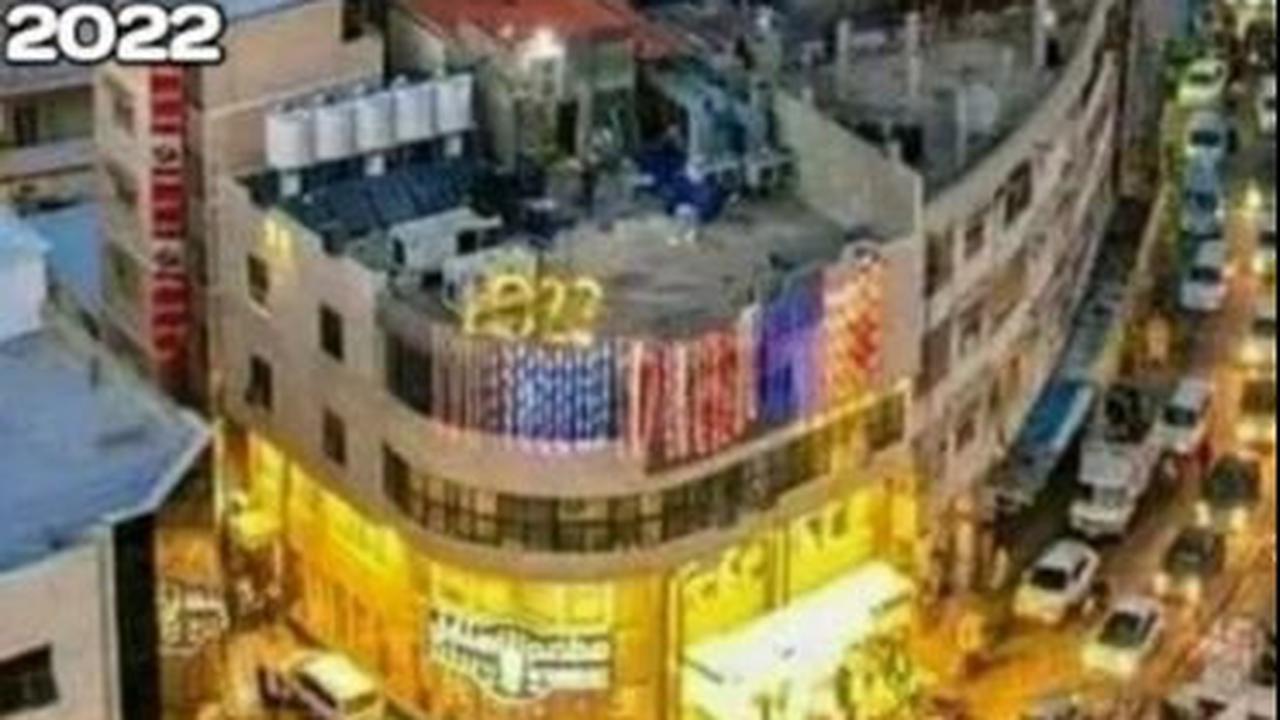 Dalam unggahan yang dibagikan, memperlihatkan kolase foto perbandingan kondisi kota Gaza di tahun 2022 dan 2024.