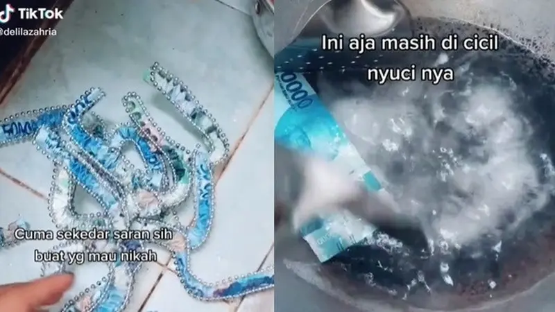 Viral, Video Orang Rebus Uang Mahar Pernikahan Ini Untuk Bersihkan Lem