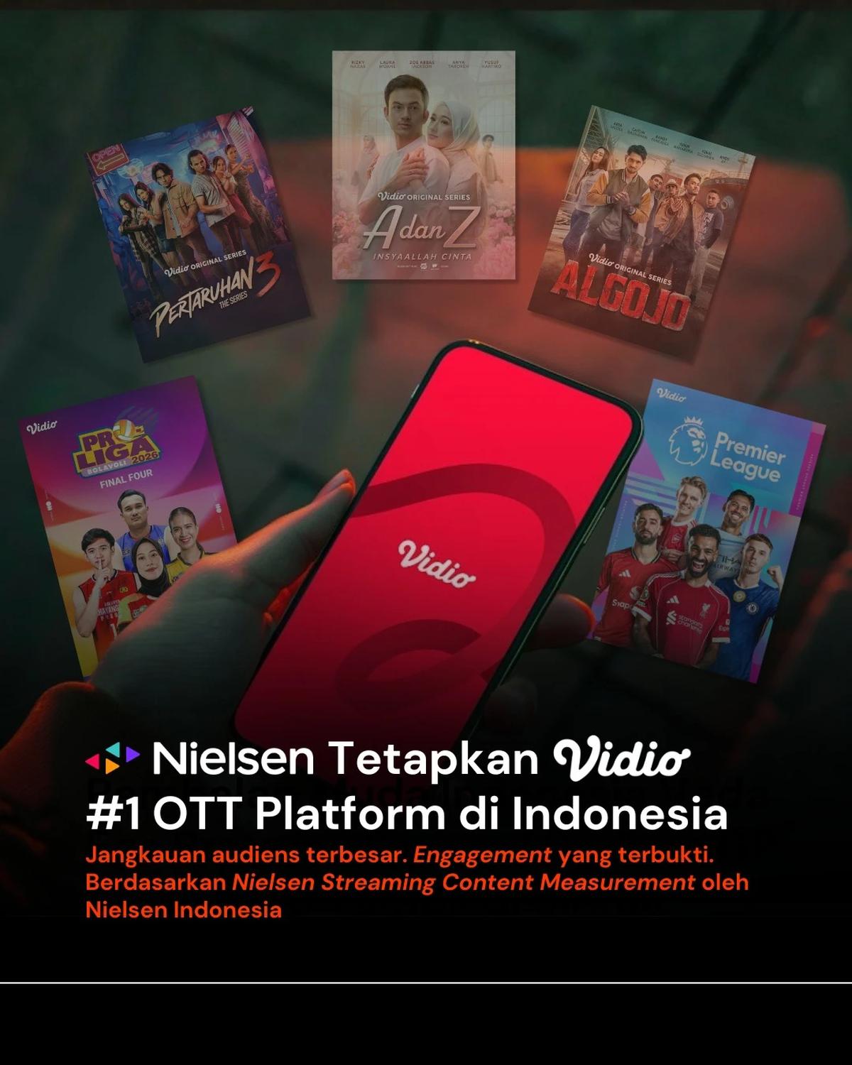 Vidio Ditetapkan Nielsen sebagai Platform OTT dengan Jangkauan Audiens Nomor 1 di Indonesia