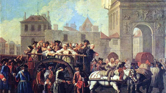 Pelaku prostitusi di Prancis dibawa ke kantor polisi, lukisan Étienne Jeaurat (Wikipedia/Public Domain)