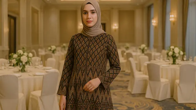 Model Gamis Batik Pesta