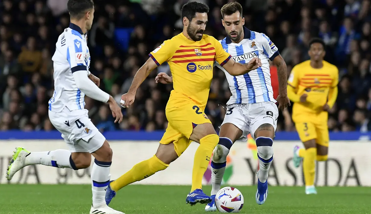 Hasil ini membawa Barca tetap berada di posisi ketiga klasemen La Liga. (AP Photo/Alvaro Barrientos)