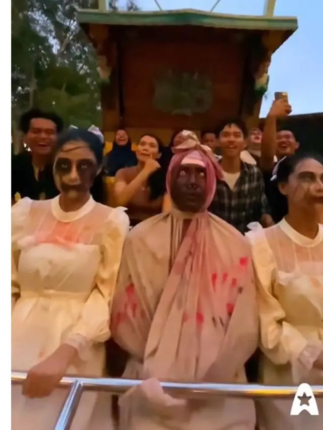 Meriahkan Halloween, Ekspresi Pocong Naik Kora-Kora di Dufan Ini Bikin Ngakak