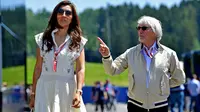 Mantan bos F1, Bernie Ecclestone dan sang istri, Fabiana Flosi. (ANDREJ ISAKOVIC / AFP)