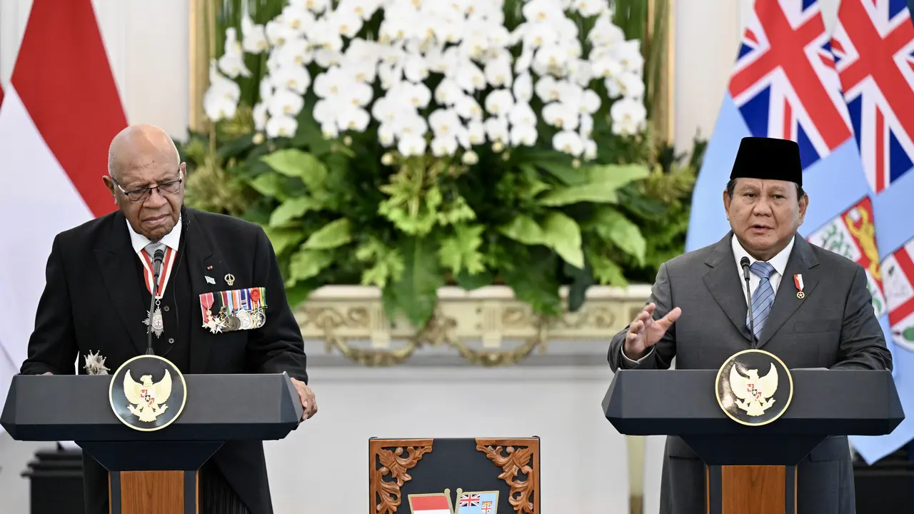 Presiden Prabowo Subianto melakukan pertemuan bilateral dengan Perdana Menteri (PM) Fiji, Sitiveni Rabuka di Istana Merdeka Jakarta, Kamis (24/4/2025).