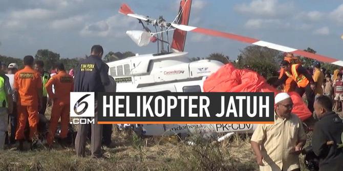 VIDEO: Helikopter Jatuh di Lombok Tengah, Ini Kesaksian Warga