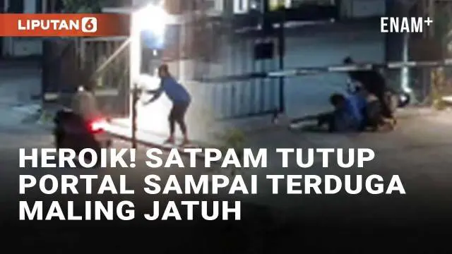 Media sosial dibuat kagum oleh aksi heroik satpam. Dalam video yang viral, seorang satpam menggagalkan aksi terduga maling di komplek perumahan di Sidoarjo, Jawa Timur. Sang satpam langsung menutup portal saat terduga maling hendak menerobos keluar.