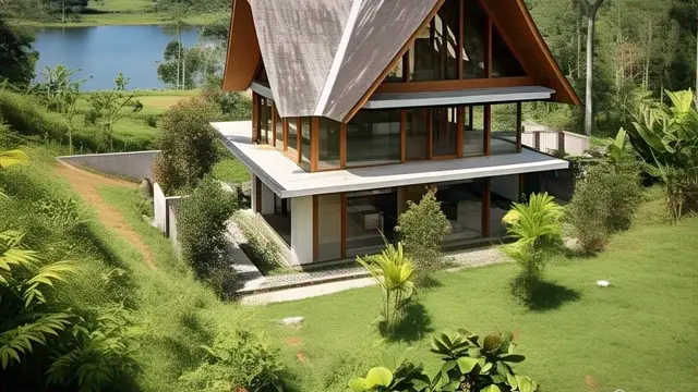 Model Atap Rumah Asimetris 3 Trap dengan Struktur Terbuka/Via Meta AI