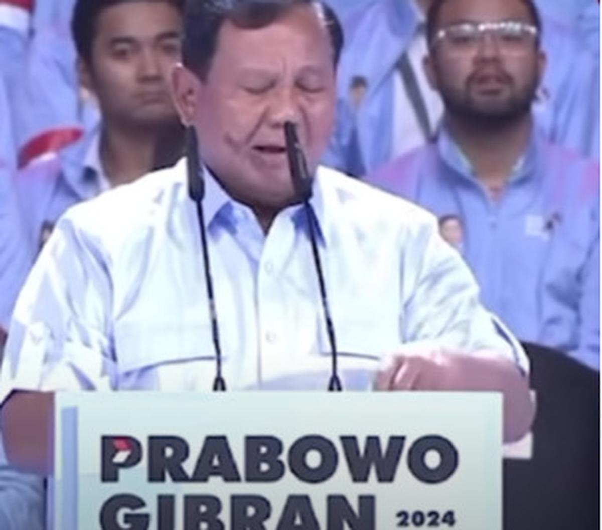 Calon presiden dan calon wakil presiden nomor urut 2 Prabowo Subianto-Gibran Rakabuming Raka menghadiri deklarasi dukungan Prabowo-Gibran di acara Suara Muda Indonesia di JCC, Senayan, Jakarta pada Sabtu (27/1) lalu.