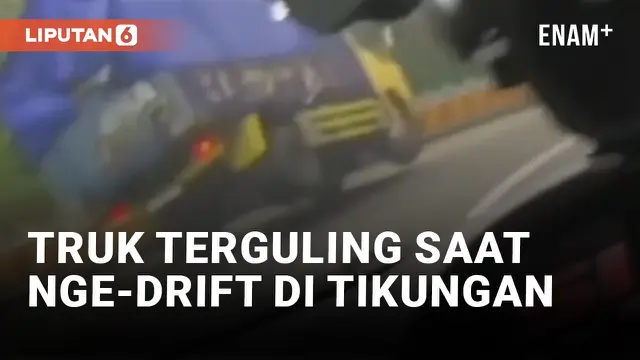 Edan! Truk Terguling Saat Ugal-ugalan di Magetan