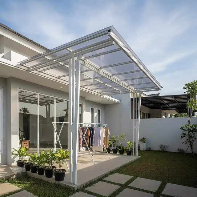 Model Kanopi untuk Area Jemur yang Tetap Teduh (AI Generated)