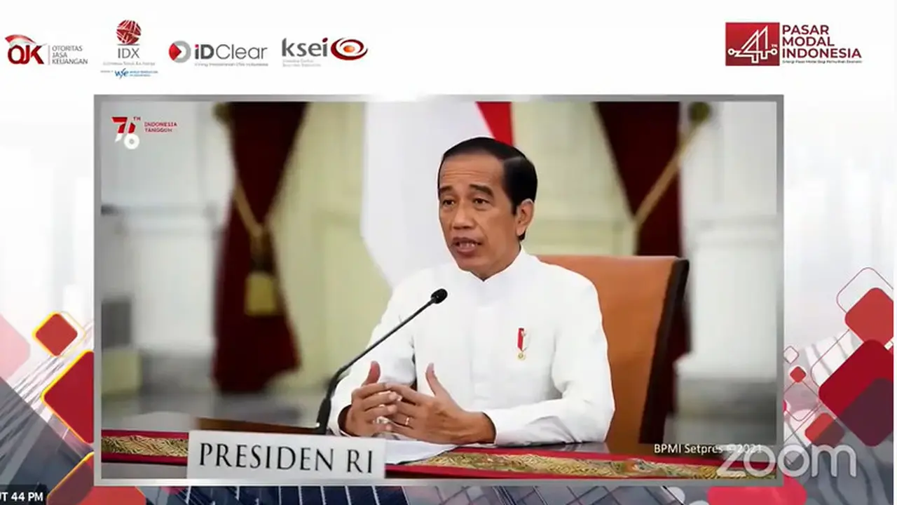 Presiden Joko Widodo (Jokowi) saat HUT ke-44 BEI