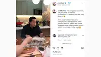 Tangkapan layar instagram Menteri Badan Usaha Milik Negara (BUMN) Erick Thohir.