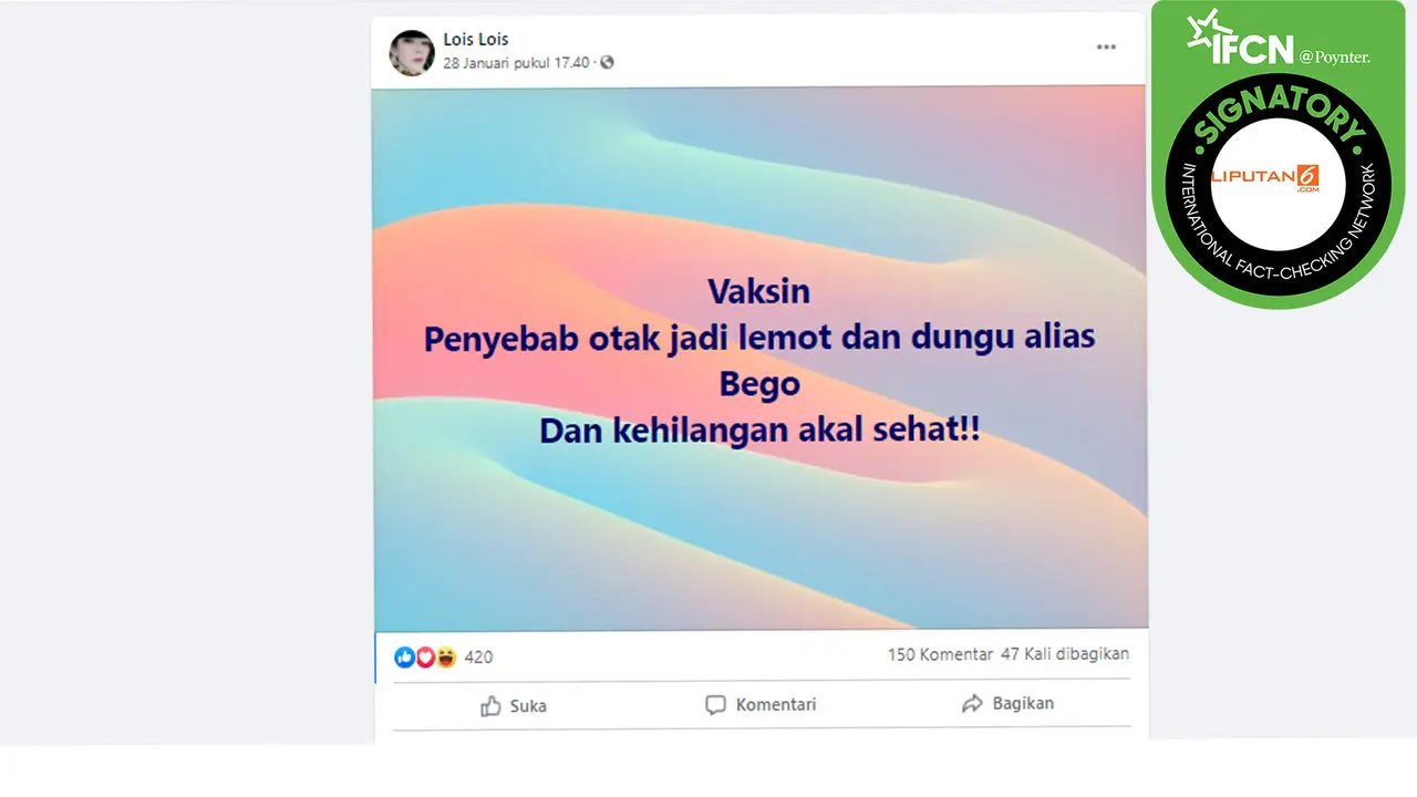 Klaim vaksin melemahkan otak