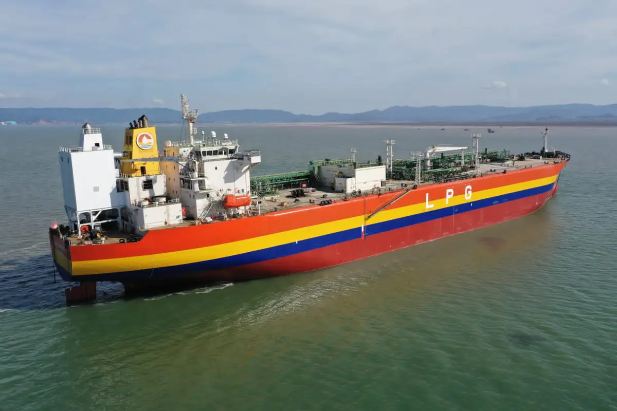 Ilustrasi salah satu kapal tanker gas milik PT Sillomaritime Perdana Tbk (SHIP).