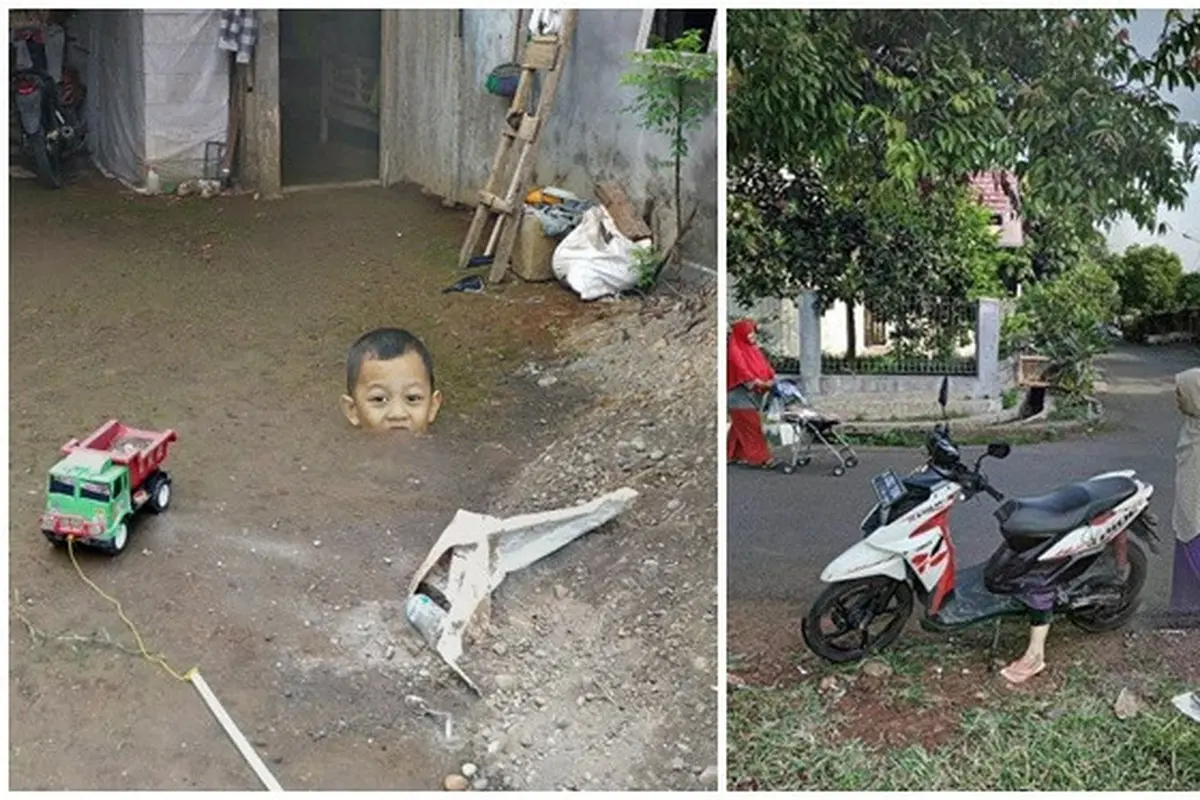 Foto Orang Mirip 'Penampakan' di Google Street View Ini Bikin Ngakak