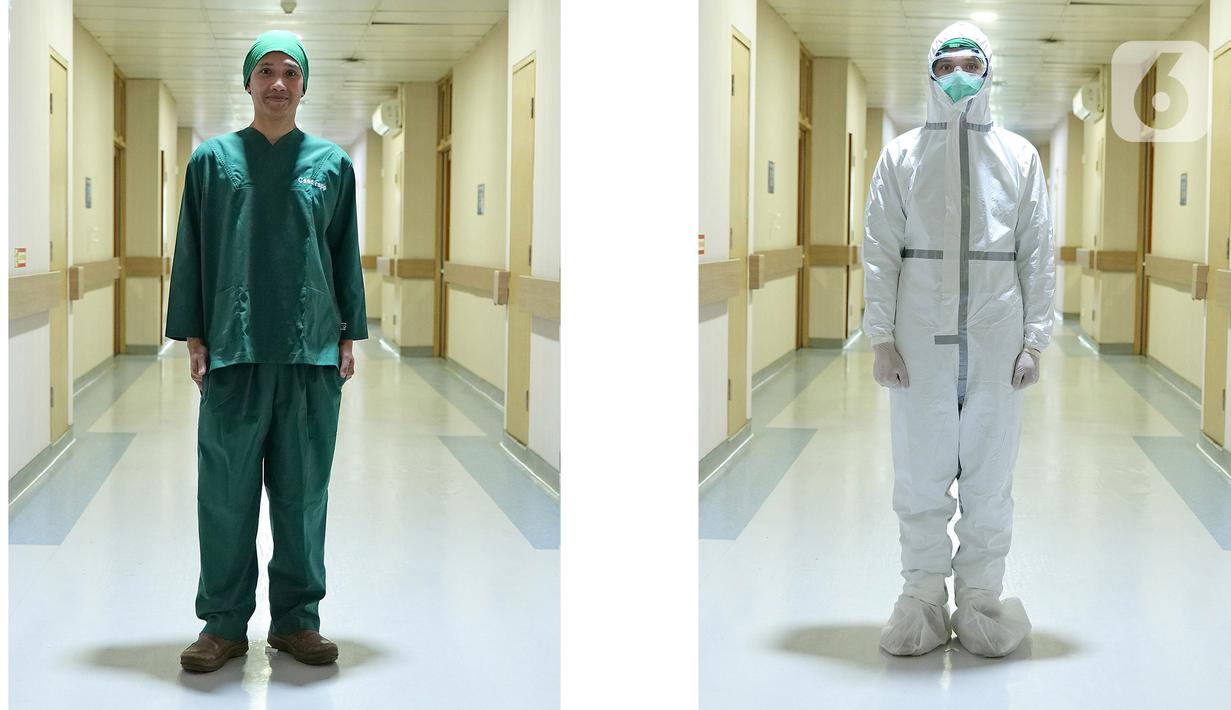 Fajri (29). Menurut Perawat RSPP ini, Hari Sumpah Pemuda ke-92 dalah bersatu bersatu melawan Pandemi. (Liputan6.com/Herman Zakharia)