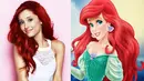 Ariana Grande pernah mengecat rambutnya menjadi merah. Bikin ingat dengan Princess Ariel dari The Little Mermaid, ya! (YouTube)