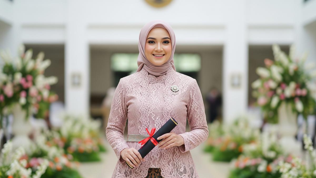 11 Model Gamis Midi Kombinasi Brokat untuk Wisuda di 2026 yang Anggun, Tampil Memukau di Hari Kelulusan