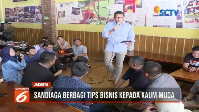 Sandiga Uno punya tips bisnis sukses untuk penggerak industri kreatif yaitu bersemangat dan bekerja keras dalam melakukan hal positif.