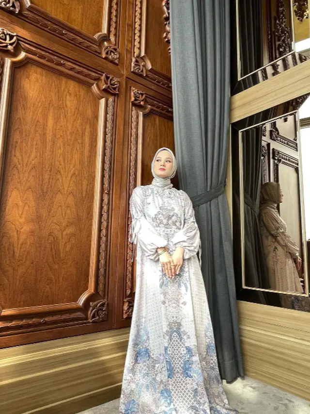 Model Gamis Brokat Warna Pastel Dinda Hauw