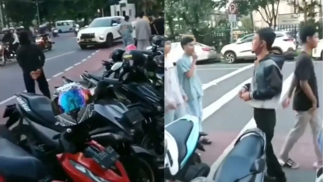 Juru parkir liar di Masjid Istiqlal memberikan tarif Rp10 ribu untuk motor