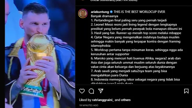 Unggahan Arie Untung. (Instagram/ ariekuntung)