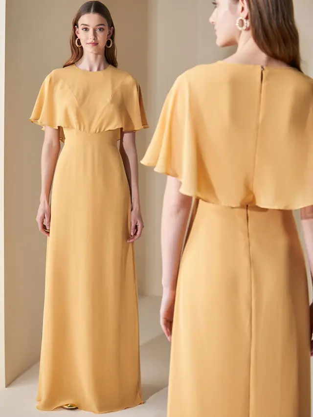 Baju Pesta Maxi Formal Bahan Crepe