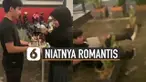 Nasib apes dialami oleh pria ini ketika ingin berniat romantis kepada ceweknya namun gagal.