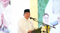 Ketua Umum DPP Partai Golkar Airlangga Hartarto saat menghadiri Dzikir Akbar dan Golkar Bershalawat di Jakabaring Sport City, Palembang, Sumatera Selatan, Sabtu (18/2/2023) (Istimewa)
