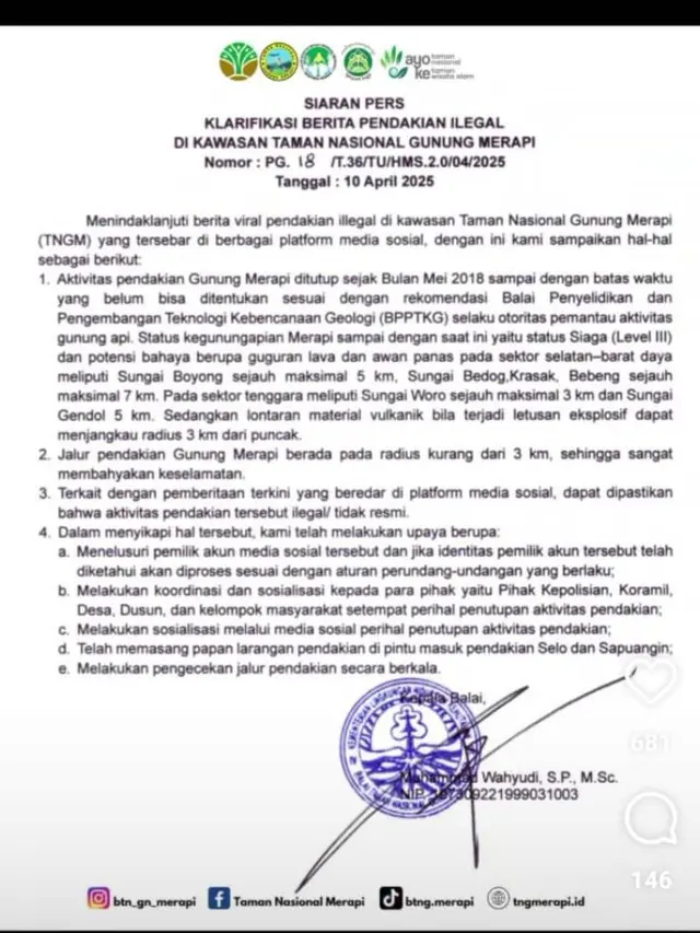 Pendaki Ilegal Gunung Merapi yang Ditangkap Mendaki pada Dini Hari, Profesinya dari Pelajar sampai Pekerja.  foto: (dok.Instagram @@btn_gn_merapi/https://www.instagram.com/reel/DIQAPoVS_pn/Henry)