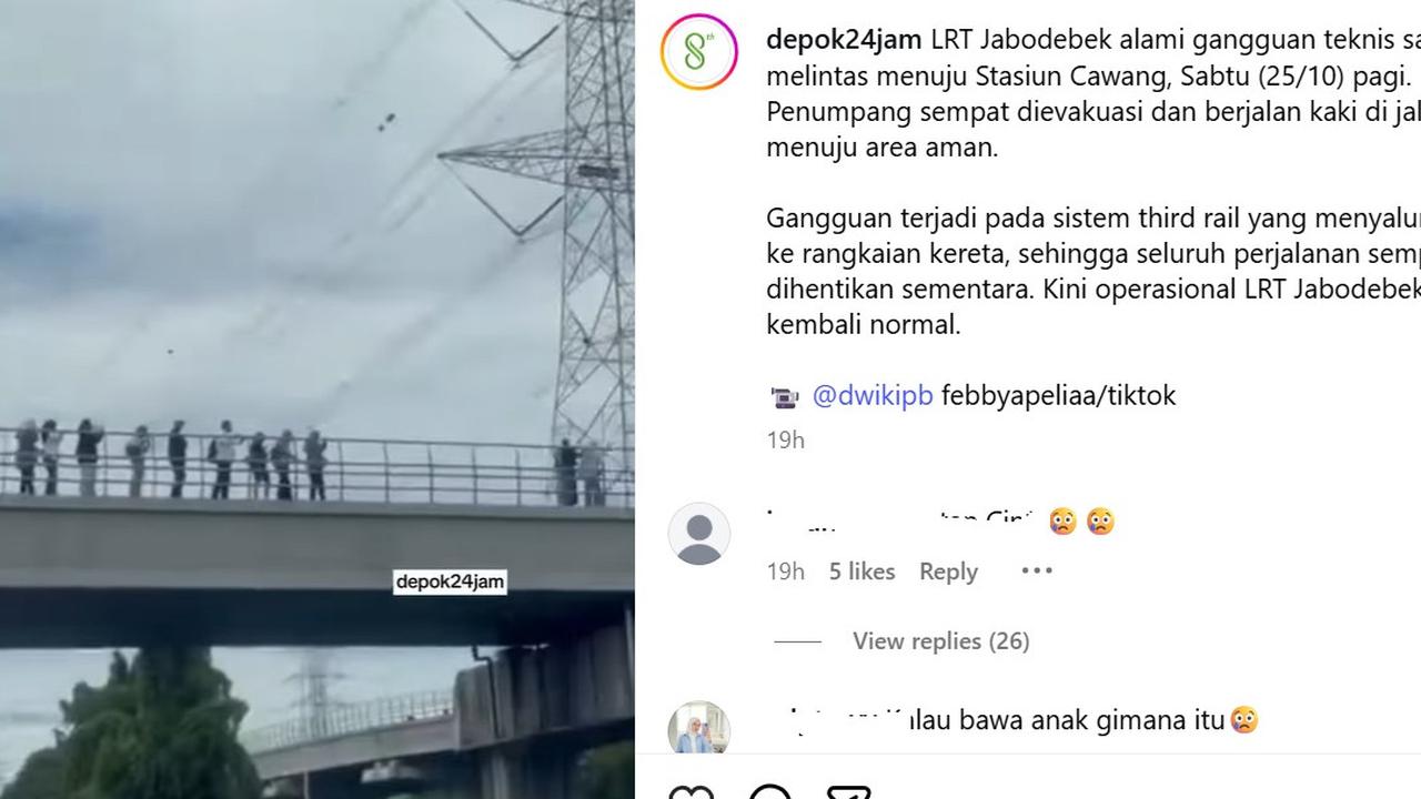 Viral LRT Jabodebek Mogok Bikin Penumpang Susuri Jembatan, Ini Penyebabnya