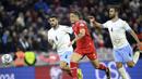 Tiga gol Swiss ditorehkan oleh Ruben Varga (39), Zeki Amdouni (47), dan Silvan Widmer (52). (Salvatore Di Nolfi/Keystone via AP)