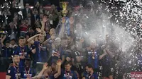Ekspresi Kegembiraan Pemain Inter Milan Setelah Raih Trofi Coppa Italia Musim Ini