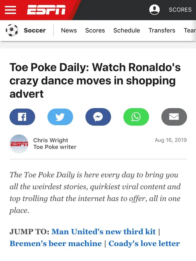 ESPN beritakan iklan Shopee