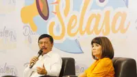 Johnny G Plate dan ekonom senior Aviliani dalam diskusi bertajuk 'Dialog Selasa' dengan tema proyeksi ekonomi 2020 di Kantor Dewan Pimpinan Pusat (DPP) Nasdem. (Istimewa)