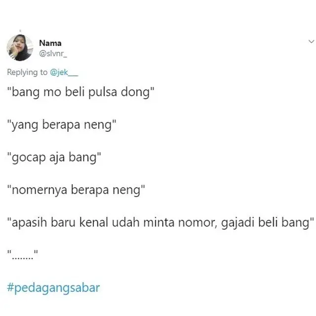 pedagang sabar