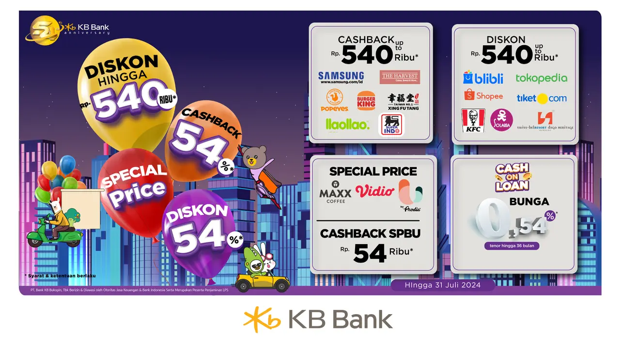 Nikmati promo menarik HUT KB Bank ke-54 Tahun