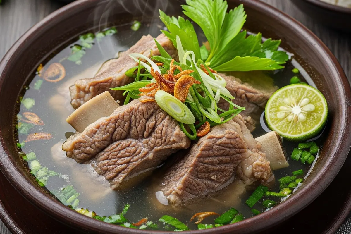 Sop Iga Sapi Kuah Bening yang Gurih, Segar, dan Tidak Bau Prengus (Gemini AI)