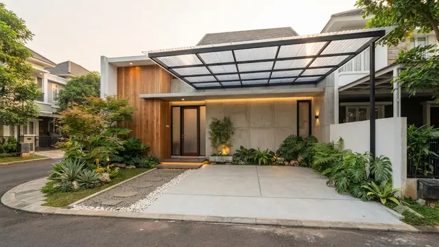 Model Carport Bergaya Japandi Modern