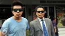 Martin Carter saat berada di Polda Metro Jaya, Jakarta, Rabu (19/8/2015). Martin melaporkan Inul Daratista, Rossa, Happy Puppy dan NAV terkait dengan lagunya yang di putar tanpa izin di tempat karaoke tersebut. (Liputan6.com/Panji Diksana)