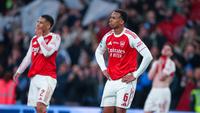 Kekecewaan mendalam melanda skuad Arsenal setelah gagal menjuarai Carabao Cup 2026 akibat kalah 0-2 dari Manchester City di final. (AP Photo/Richard Pelham)