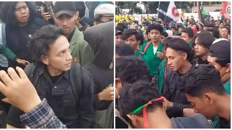 8 Potret Jefri Nichol Ikut Aksi Demo Tolak UU Cipta Kerja di DPR, Jadi Sorotan