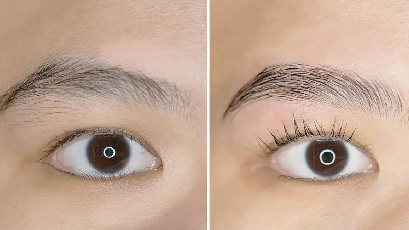 lash extension sebelum dan sesudah pengerjaan, membuat bagian bulu mata terlihat lebih cantik