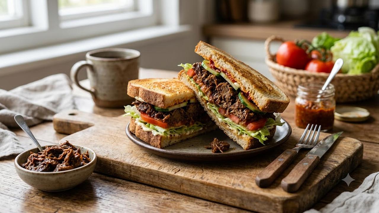 Jadikan Sisa Rendang Sebagai Isian Roti atau Sandwich